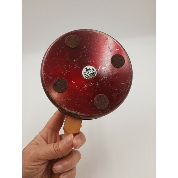 Vintage Duk-It Butler Ash Pan Crumb Catcher Container 10.5" Red + Copper Decor - Picture 9 of 11